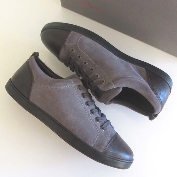 BRIONI logo grey suede low-top sneakers 40 / 7 US - Picture 4 of 8